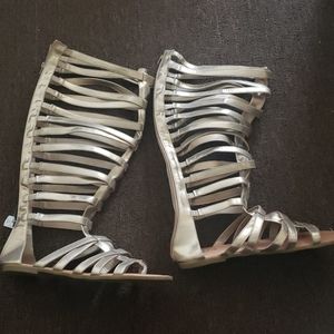 Gold Gladiator Sandles. Wide Calf